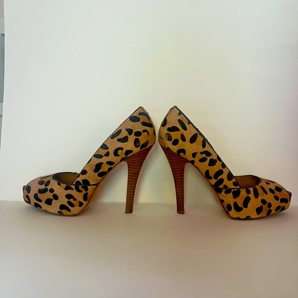 Leopard Print Stiletto Heels, open toe